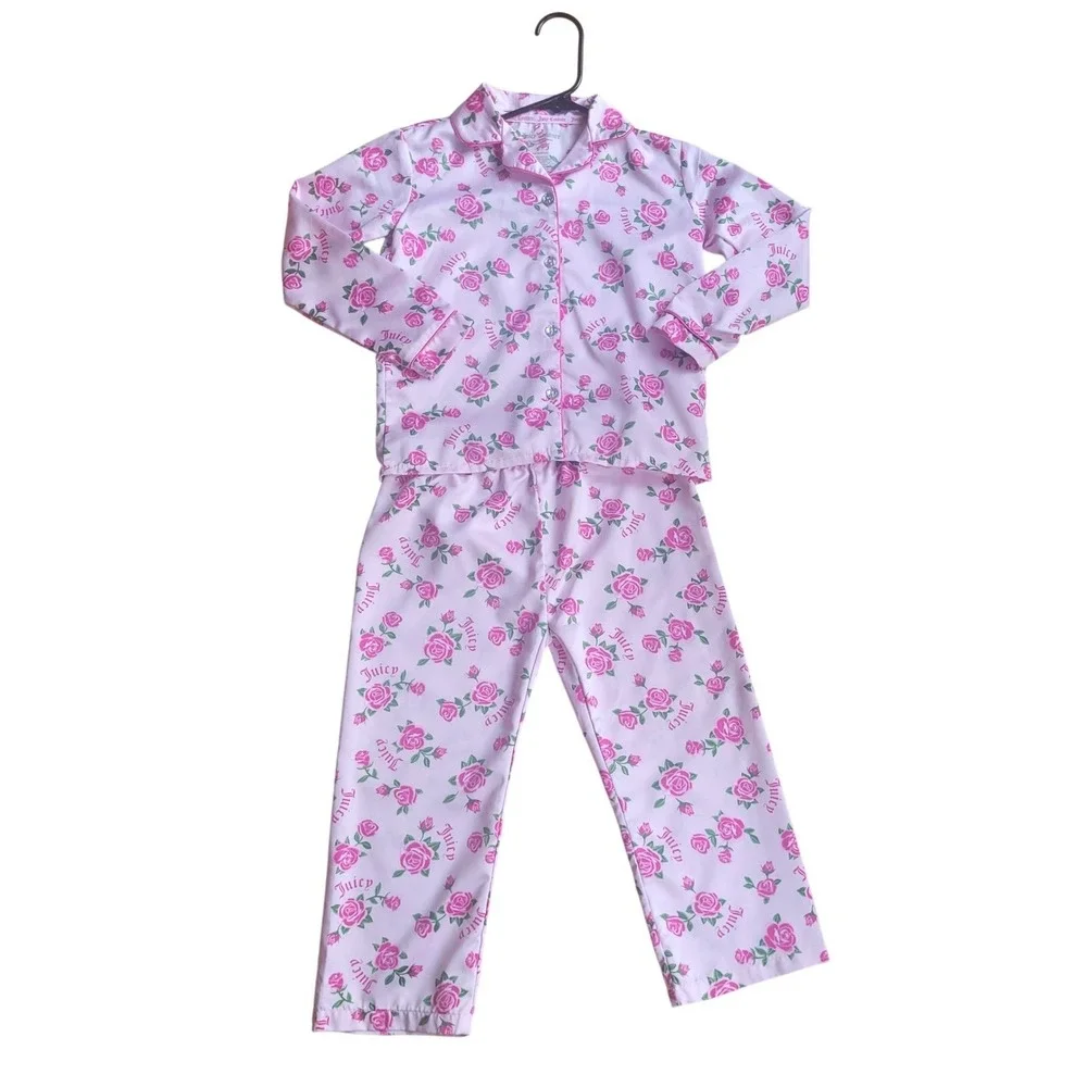 Juicy Couture Pink Rose Pajama Set‎ Sleepwear Girls 4/5